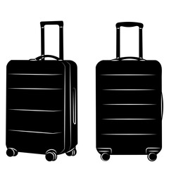 suitcases silhouette on white background vector