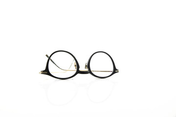 black modern glasses with reflection on transparent background - 786146306