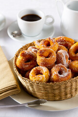 Homemade Easter anise donuts, traditional Spanish donuts..