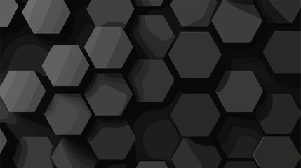 Abstract hexagonal pattern on a black background flat