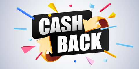 Cashback icon isolated on the gray background. Cashback or money back label.