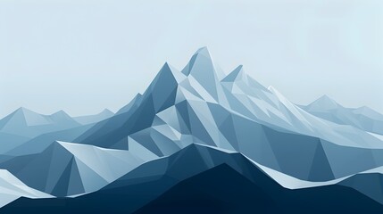 Fototapeta premium Stylish Geometric Mountain Range with Minimalist Color Palette Perfect for Outdoor Branding and Resort Designs