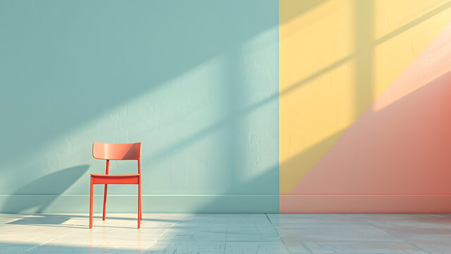 background wall with chair, copy space