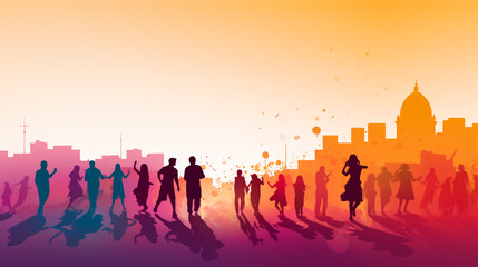 Silhouette of a people. Vector work.
