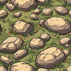 Ground texture, Cartoon Illustration, top view, Pattern