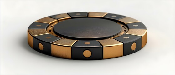 Golden Elegance: Minimalist Poker Chip Design. Concept Golden Elegance, Minimalist Design, Poker Chips, Luxury Theme