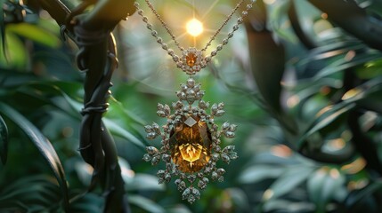 Naklejka premium Beautiful necklace against a lovely backdrop