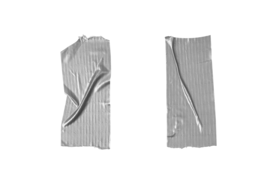 Two pieces of gray duct tape