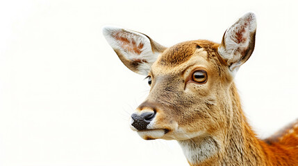portrait of a deer isolated on a white background, stock picture