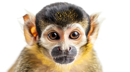 close up of a cute little monkey isolated on a white background, stock picture