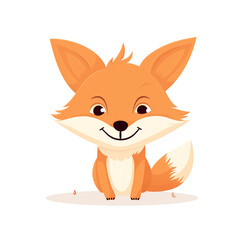 Obraz premium a aged fox cartoon, nursery wall print, europe kids story book art style сreated with Generative Ai 