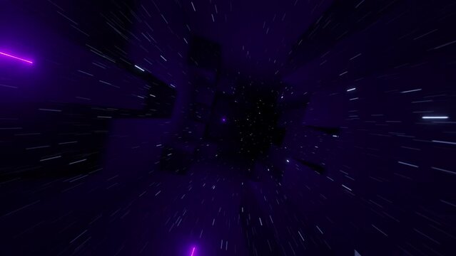 4th dimension wormhole purple 3d, seamless loop