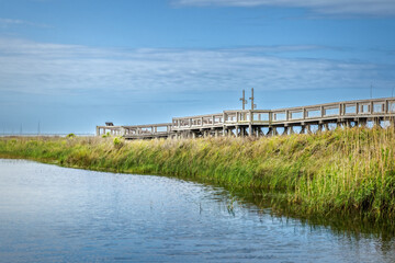 The pier at the Sea Rim State Park in Port Arthur, Texas - 786162158