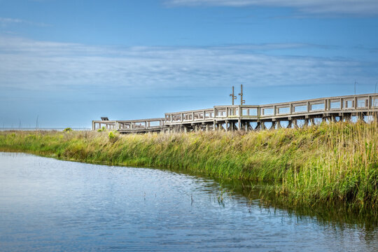 The pier at the Sea Rim State Park in Port Arthur, Texas