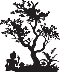 silhouettes of trees