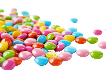 Colorful sweet candy pills spilled
.isolated on white background