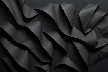 Obraz premium Black Paper Texture Background, Luxurious Black Paper Surface Texture