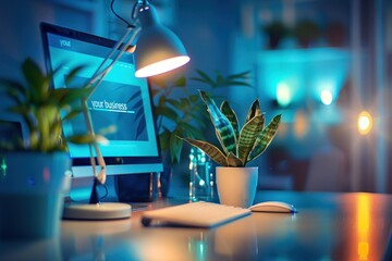 Desktop Computer on Wooden Desk