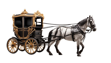 horse and carriage isolated on transparent background