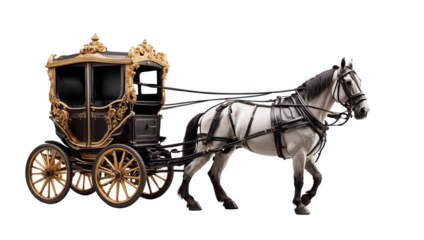 horse and carriage isolated on transparent background