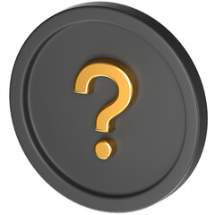 3D icon of a question mark sign