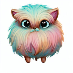 Obraz premium furry forest animal with beautiful colors and white backgroundwith Generative AI technology