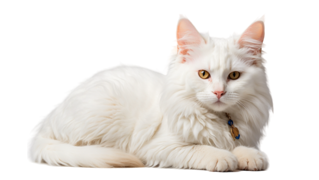 turkish angora cat isolated on transparent background