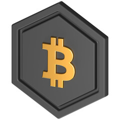 3D icon of a btc coin