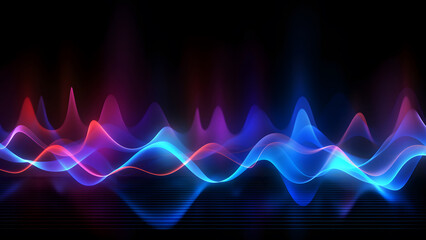 Neon light sound wave equalizer effect abstract background