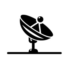 Satellite dish icon vector black color silhouette, white background (24)