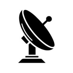 Satellite dish icon vector black color silhouette, white background (23)