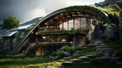 A photo of an Earth-Sheltered House