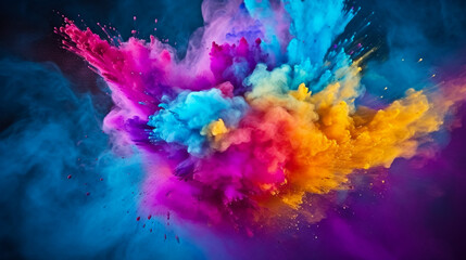 Obraz na płótnie Canvas Colourful smoke background, art, magic explosion 
