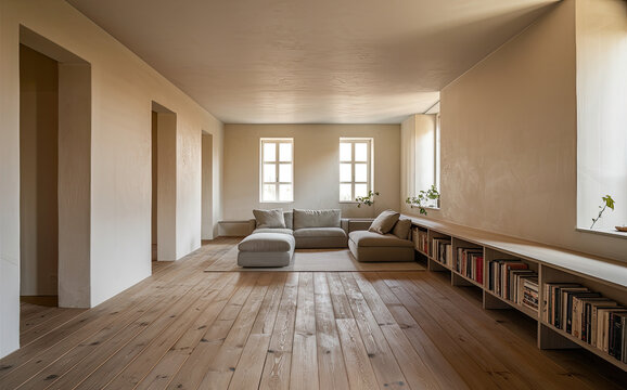 photo living room with copy space, minimalism