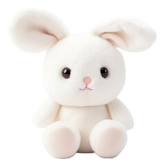 PNG  White bunny plush toy white background representation.