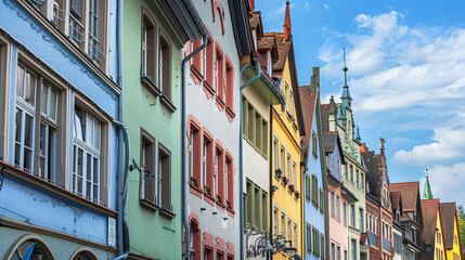 Fototapeta na wymiar Buildings in Freiburg im Breisgau city Germany