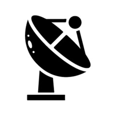 Satellite dish icon vector black color silhouette, white background (34)