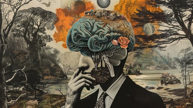 Mind control, art collage.