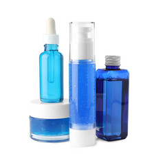 Set of luxury cosmetic products isolated on white