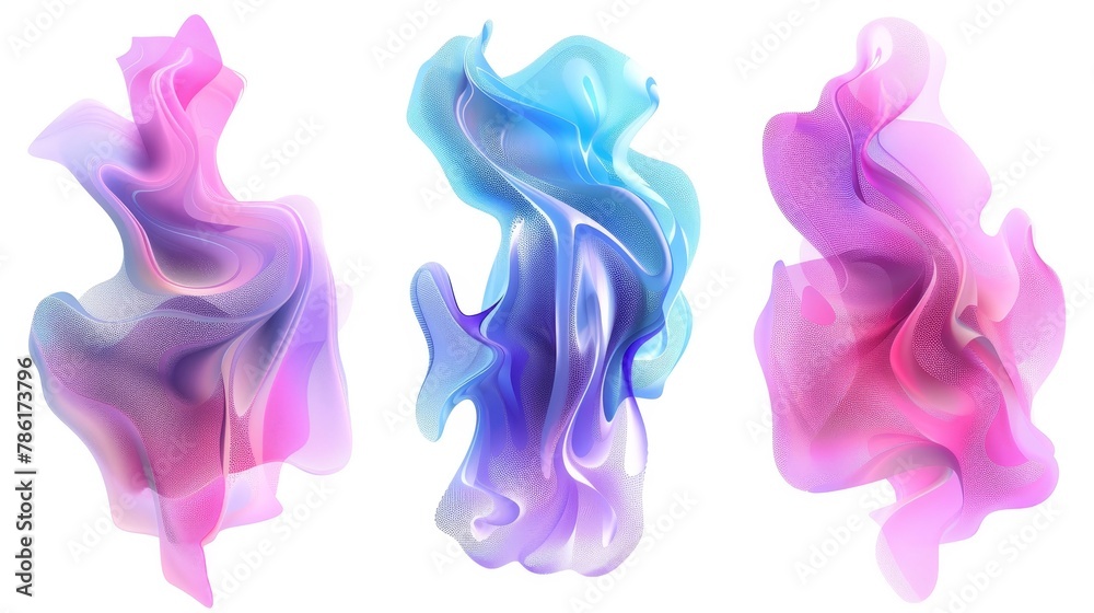 Poster the middle of a blurry background of holographic abstracts. modern 3d chameleon background y2k aura 
