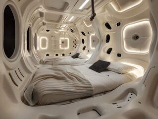 Minimalist and Sophisticated Sleeping Quarters for Interstellar Spacecraft Optimized for Efficient Space Utilization