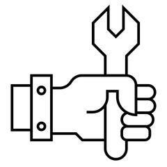 wrench in hand icon