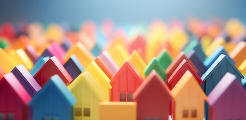 Whimsical Rainbow Houses - Powered by Adobe