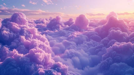 Papier Peint photo Lavable Tailler Serene Cotton-Candy Skies at Sunset