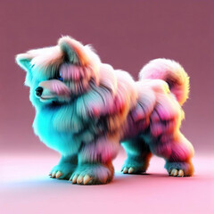  furry forest animal with beautiful colors and white backgroundwith Generative AI technology