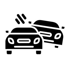 Car Crash glyph icon