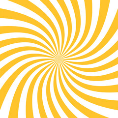 Yellow Sun rays background. Radial swirl abstract lines background, light