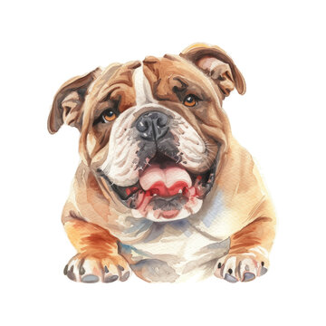 bulldog dog watercolor good quality and good design