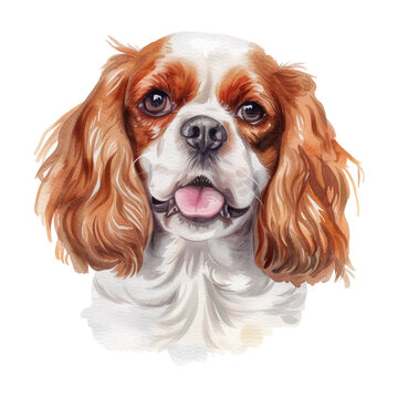 Cavalier King Charles Spaniel dog watercolor good quality and good design