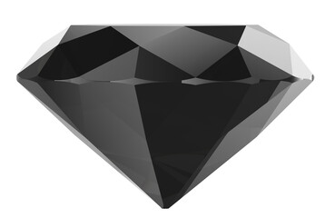 Black Diamond, 3D rendering isolated on transparent background